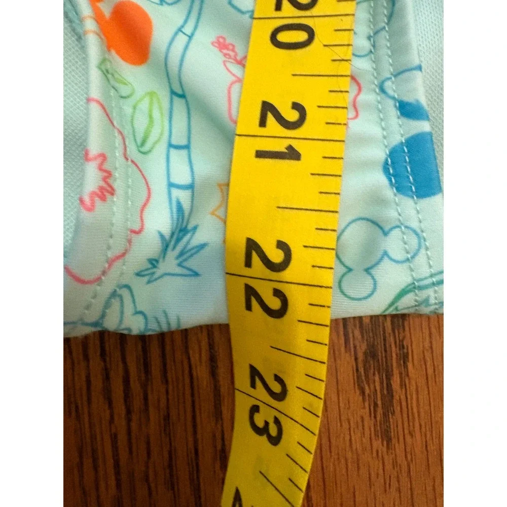Disney Mickey Minnie Mouse Tropical Ruffle One Piece Swimsuit Blue Kids